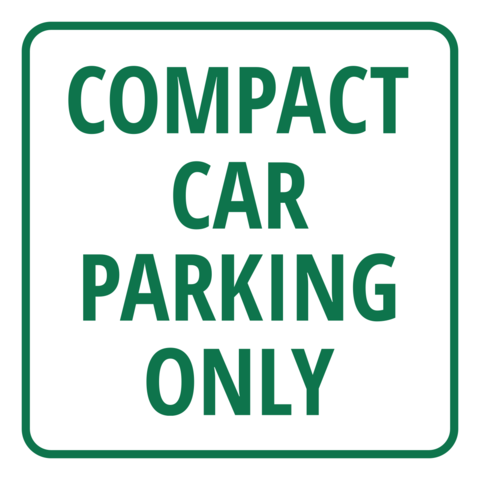 Compact Car Parking Only Sign Template