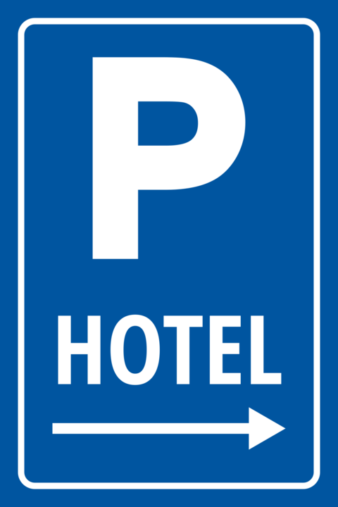 Blue Hotel Parking Sign Template