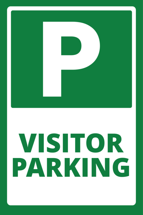 Green and White Visitor Parking Sign Template