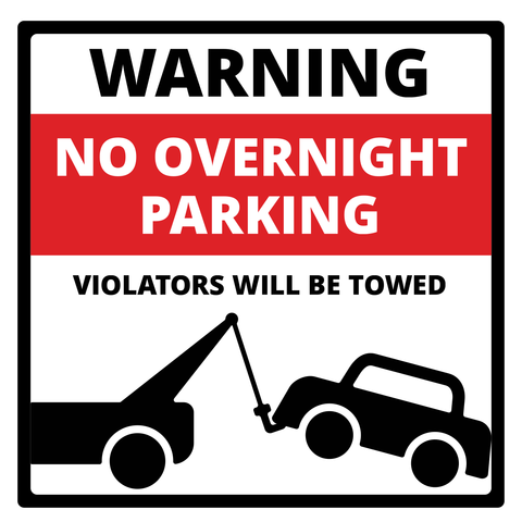 Red and Black No Parking Warning Sign Template