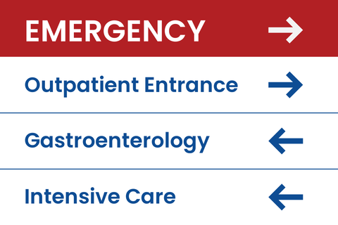 Red, White, and Blue Directional Hospital Sign Template