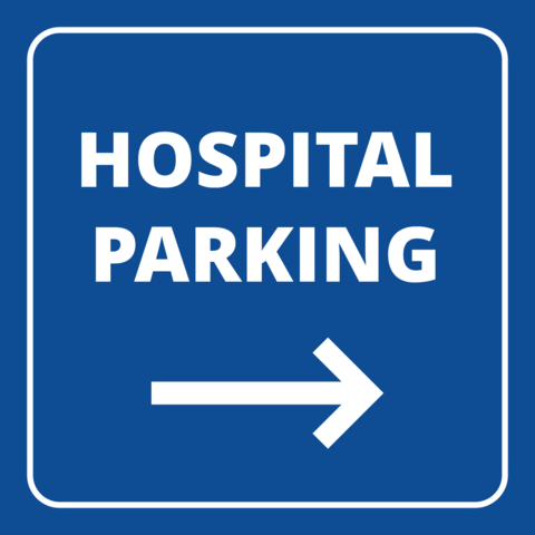 Blue Hospital Parking Sign Template