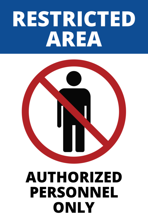 Restricted Area Access Sign Template