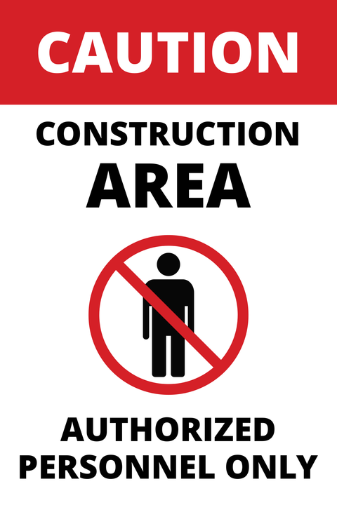Caution Construction Area Sign Template