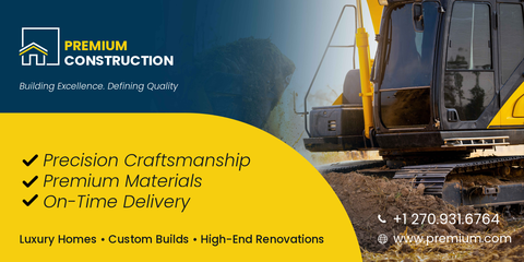 Premium Construction Service Sign Template