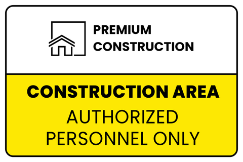 Premium Construction Area Sign Template