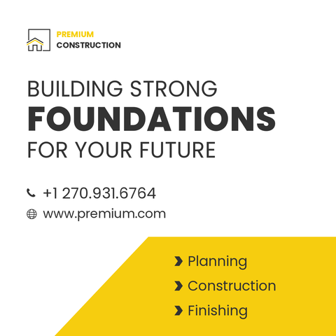 Premium Construction Services Sign Template