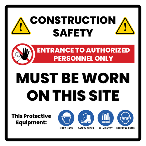Construction Safety Requirements Sign Template
