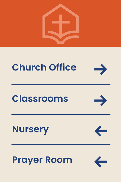 Church Directory Wayfinding Sign Template