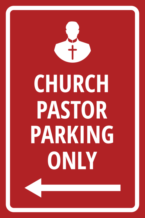 Church Pastor Reserved Parking Sign Template