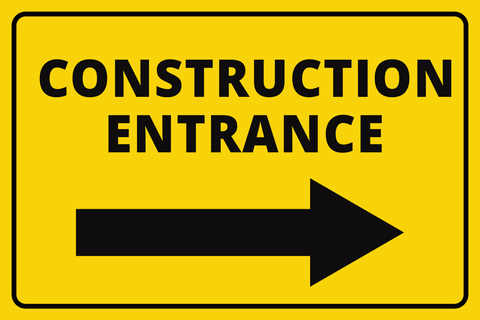 Black and Yellow Construction Sign Template