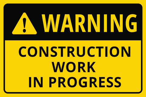 Black and Yellow Construction Work in Progress Sign Template