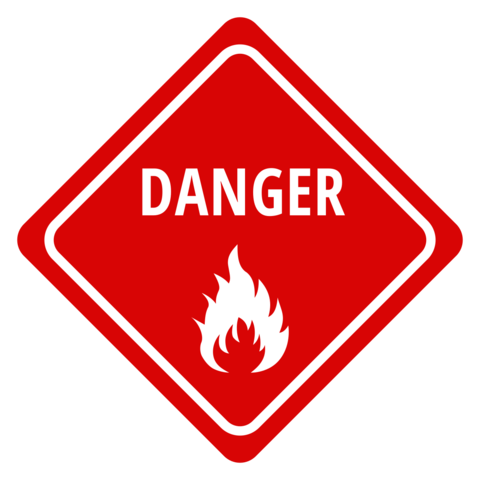 White and Red Safety Fire Sign Template