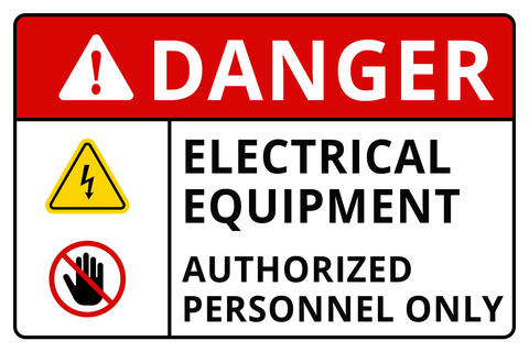 White and Red Safety Danger Sign Template