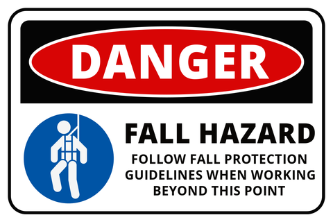 Danger Fall Hazard Safety Sign Template