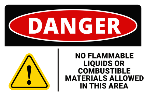 Danger No Flammable Liquids Safety Sign Template