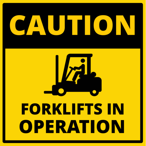 Forklifts in Operation Safety Sign Template