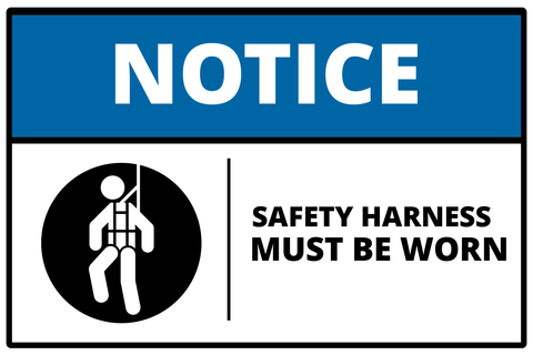 Safety Harness Required Sign Template