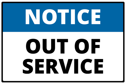 Out of Service Notice Sign Template
