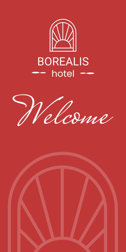 Red Hotel Greeting Sign Template