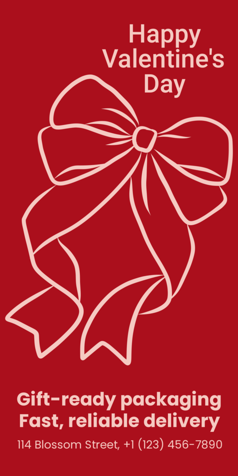 Valentine's Day Delivery Service Sign Template