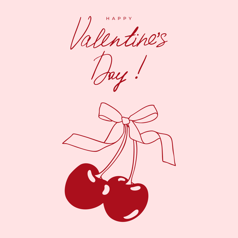 Happy Valentine's Day Cherry Sign Template