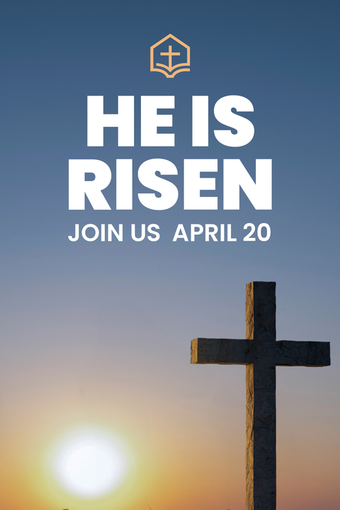 He Is Risen Easter Invitation Template