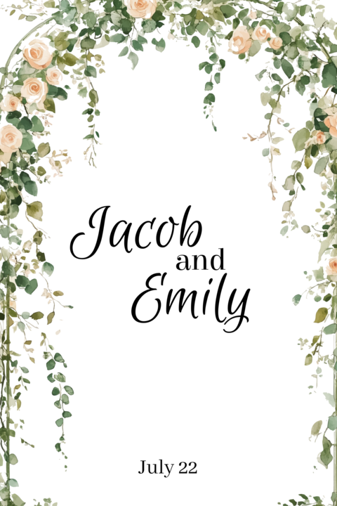 Garden Arch Wedding Welcome Sign Template