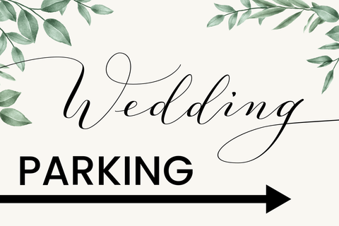 Blooming Wedding Parking Sign Template