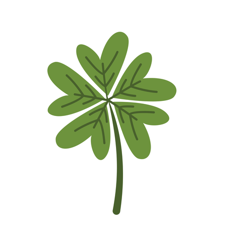 Green Five Leaf Clover Sign Template