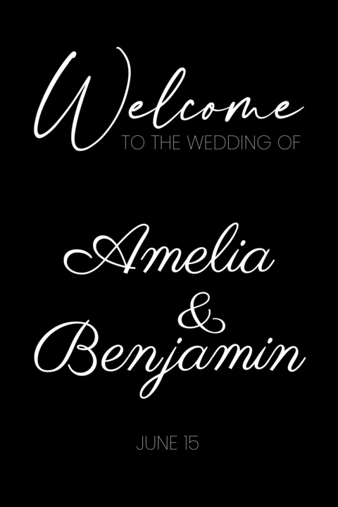 Black Welcoming Wedding Sign Template