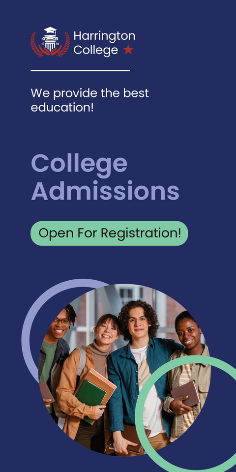 College Admissions Sign Template