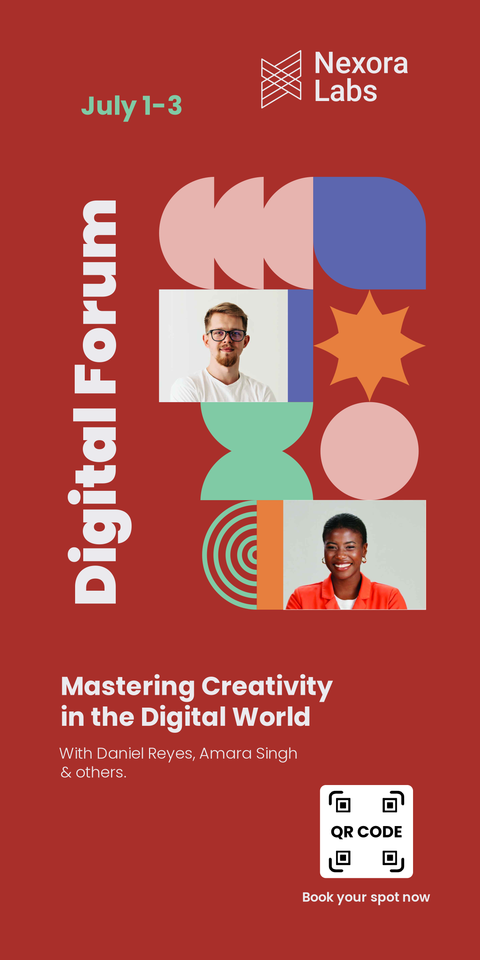 Red-Themed Digital Forum Sign Template