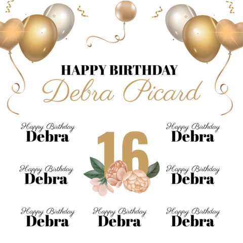 Sweet Sixteen Birthday Backdrop Sign Template