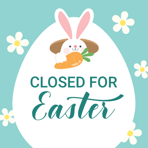 Closed for Easter Bunny Egg Sign Template