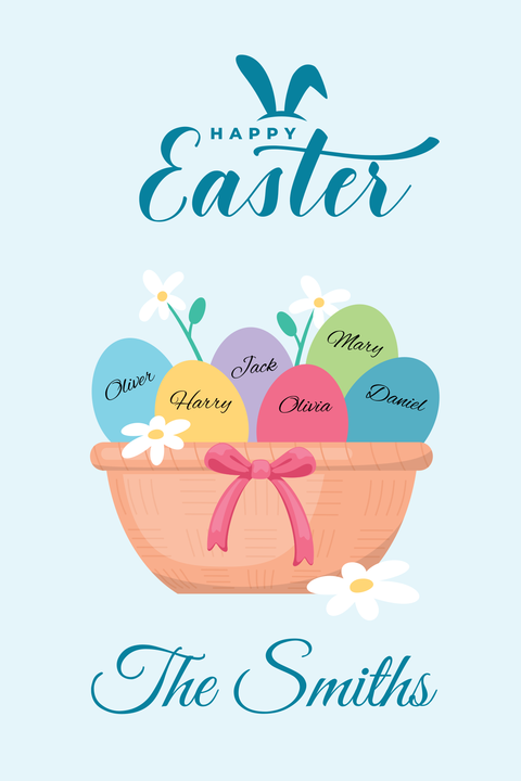 Happy Easter Family Personalized Sign Template