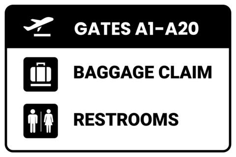 Airport Terminal Wayfinding Directional Sign Template