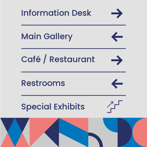 Museum Multi-Destination Wayfinding Sign Template