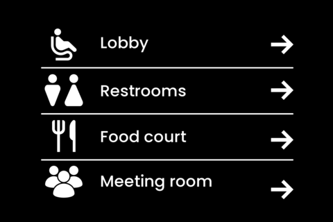 Dark Icon-Based Multi-Destination Wayfinding Template