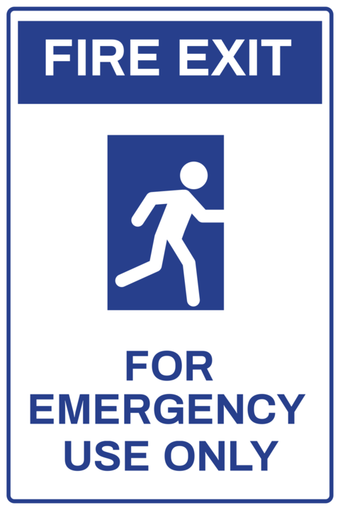 Fire Exit Emergency Use Only Safety Sign Template