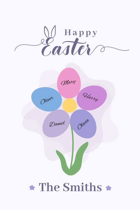 Easter Family Greeting Sign Template