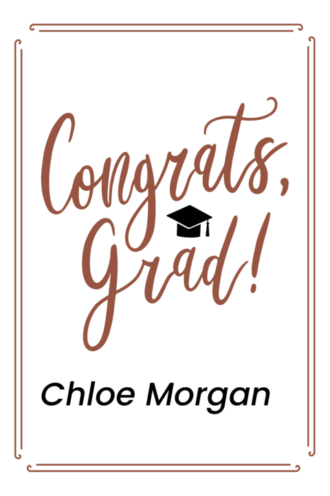 Minimalist Congrats Grad Graduation Sign Template