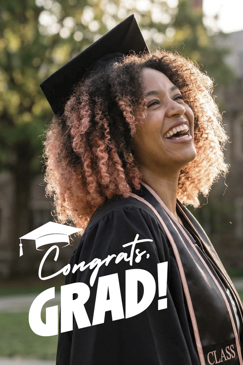 Bold Photo Congrats Grad Graduation Sign Template
