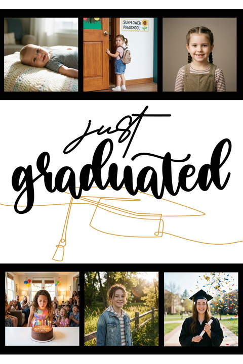 Just Graduated Celebration Sign Template