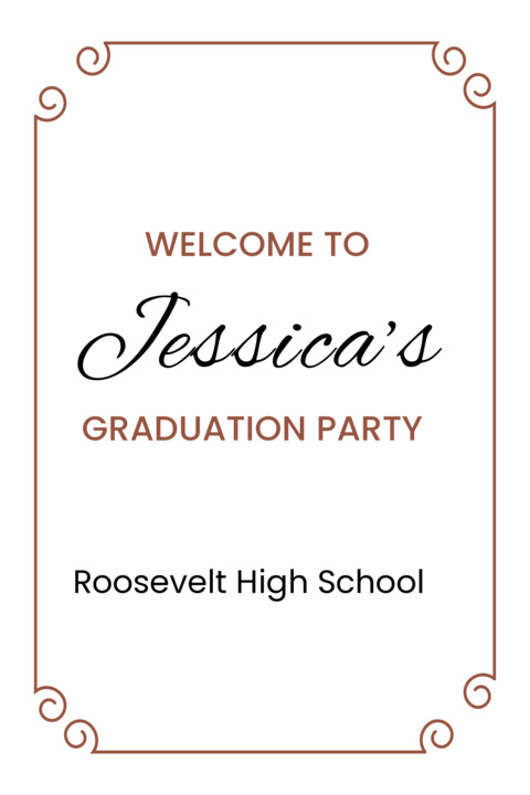 Classic Minimalist Graduation Party Welcome Sign Template