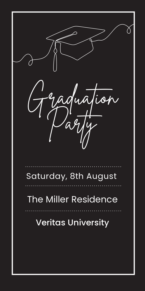 Dark Graduation Party Invitation Sign Template