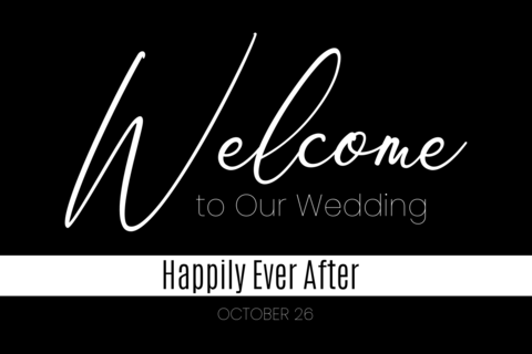 Elegant Script Wedding Welcome Sign Template