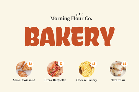 Cream Bakery and Pastry Sign Template