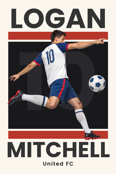 Soccer Player Action Sports Sign Template