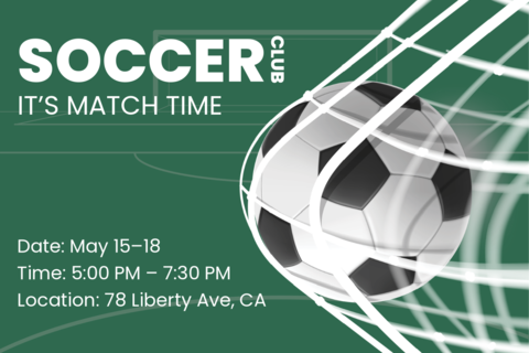 Soccer Club Match Time Sign Template